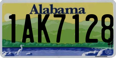 AL license plate 1AK7128