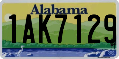 AL license plate 1AK7129