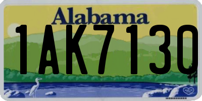 AL license plate 1AK7130
