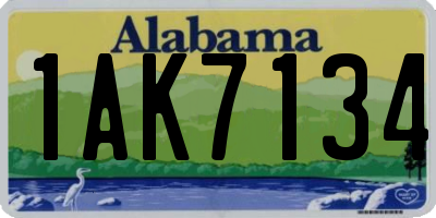 AL license plate 1AK7134