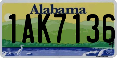 AL license plate 1AK7136