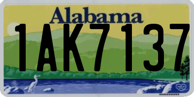 AL license plate 1AK7137