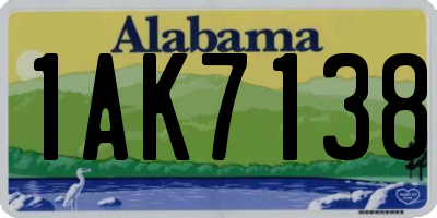 AL license plate 1AK7138