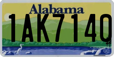 AL license plate 1AK7140