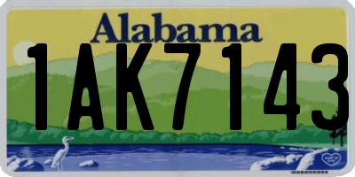 AL license plate 1AK7143