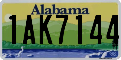 AL license plate 1AK7144