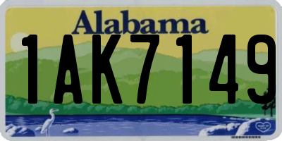 AL license plate 1AK7149