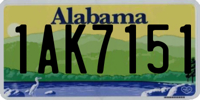 AL license plate 1AK7151
