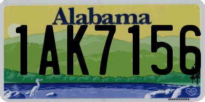 AL license plate 1AK7156