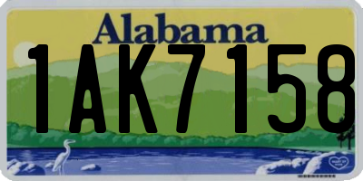 AL license plate 1AK7158