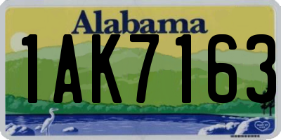 AL license plate 1AK7163
