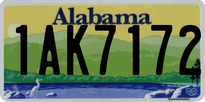 AL license plate 1AK7172