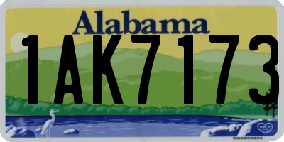 AL license plate 1AK7173