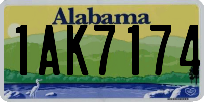 AL license plate 1AK7174