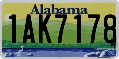 AL license plate 1AK7178