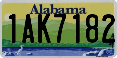 AL license plate 1AK7182