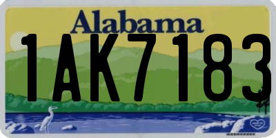 AL license plate 1AK7183