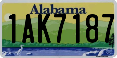 AL license plate 1AK7187