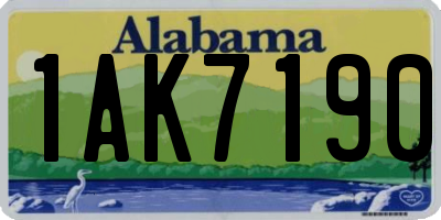 AL license plate 1AK7190