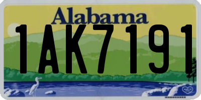 AL license plate 1AK7191