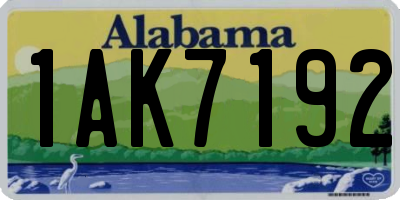 AL license plate 1AK7192