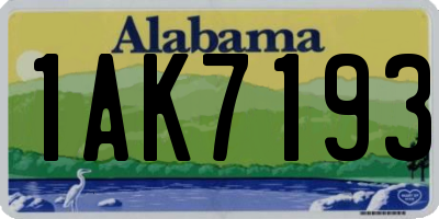 AL license plate 1AK7193