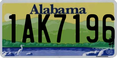 AL license plate 1AK7196