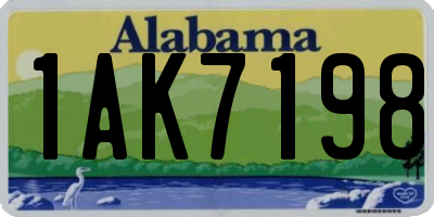 AL license plate 1AK7198