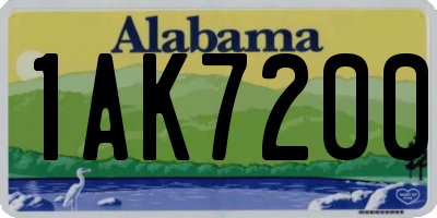 AL license plate 1AK7200