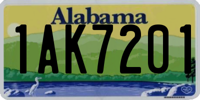 AL license plate 1AK7201