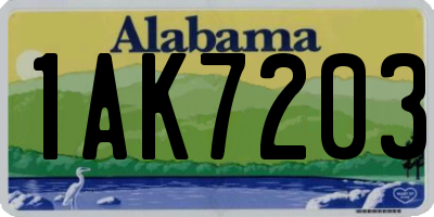 AL license plate 1AK7203