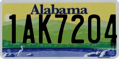 AL license plate 1AK7204
