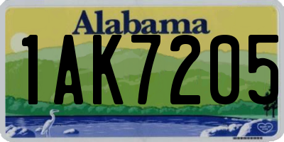 AL license plate 1AK7205
