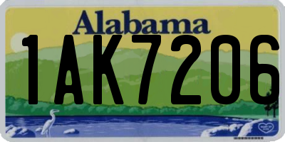 AL license plate 1AK7206