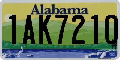 AL license plate 1AK7210