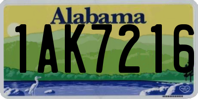 AL license plate 1AK7216