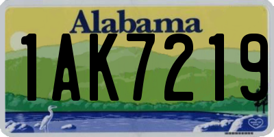 AL license plate 1AK7219