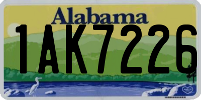AL license plate 1AK7226