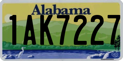 AL license plate 1AK7227
