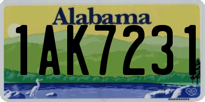 AL license plate 1AK7231