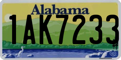 AL license plate 1AK7233
