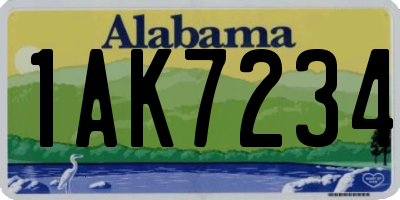AL license plate 1AK7234
