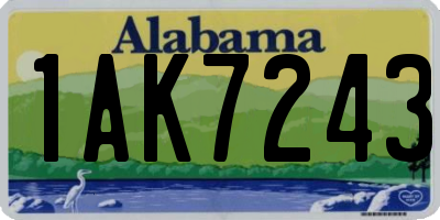 AL license plate 1AK7243
