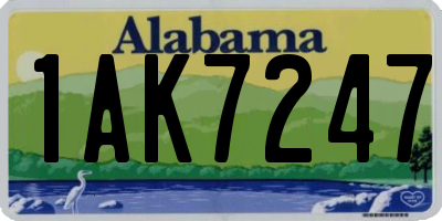 AL license plate 1AK7247