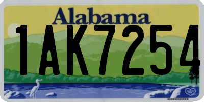 AL license plate 1AK7254