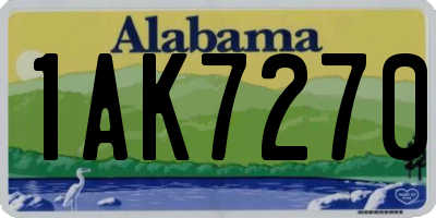 AL license plate 1AK7270