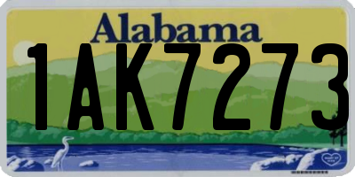 AL license plate 1AK7273