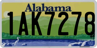 AL license plate 1AK7278