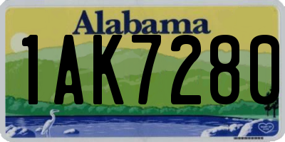 AL license plate 1AK7280
