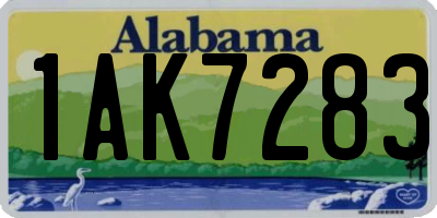 AL license plate 1AK7283